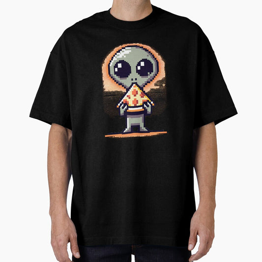 Cute Pixel Funny Alien Pizza Lover by Logiamerch