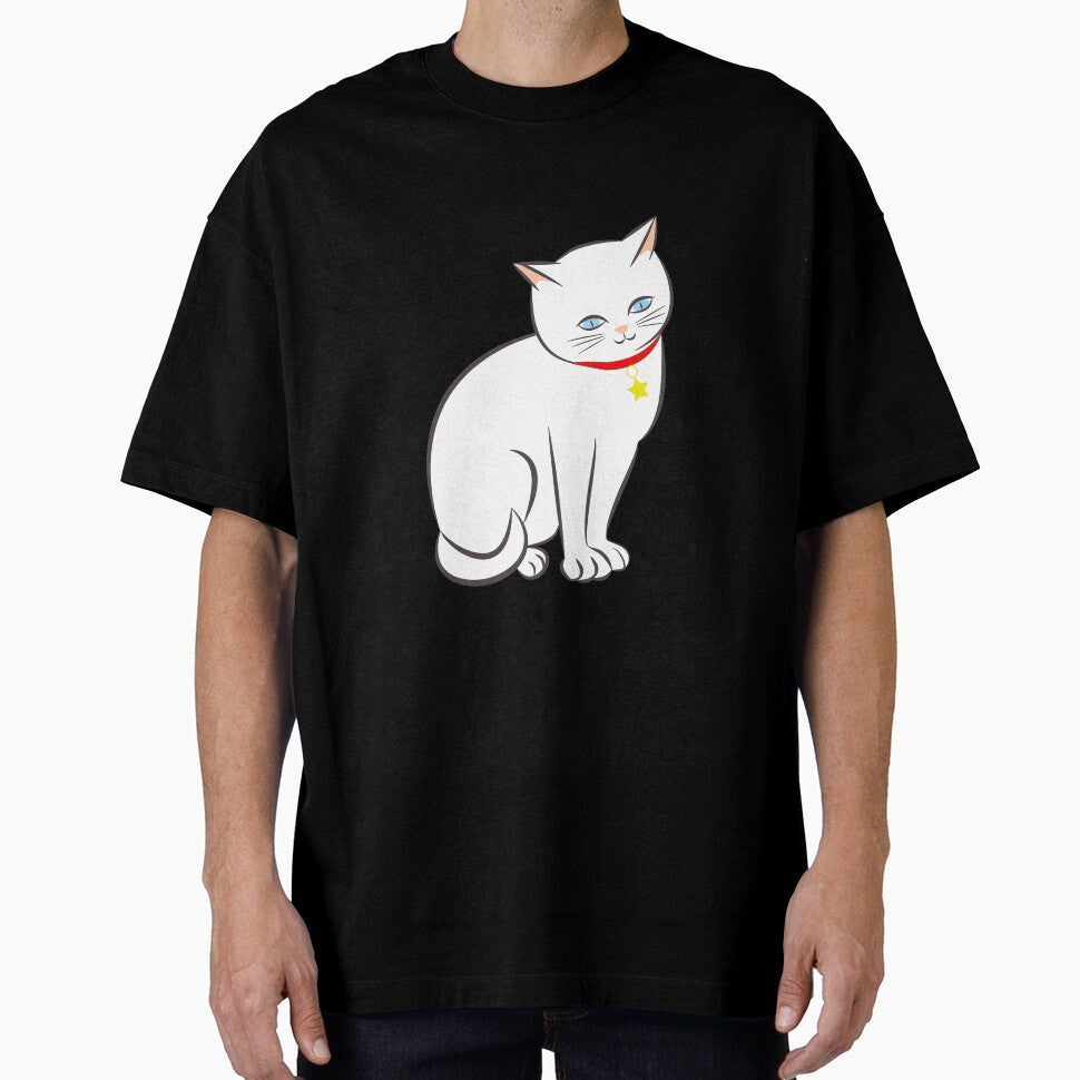 Cute White Kawaii Kitty Cat with Blue Eyes by lovelyandcute