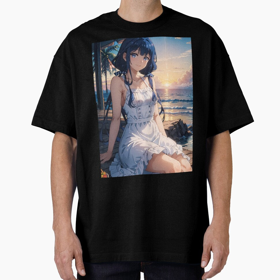 Aki Adagaki White Dress Sunset Masamune kun Revenge Anime by TorbenKuhano