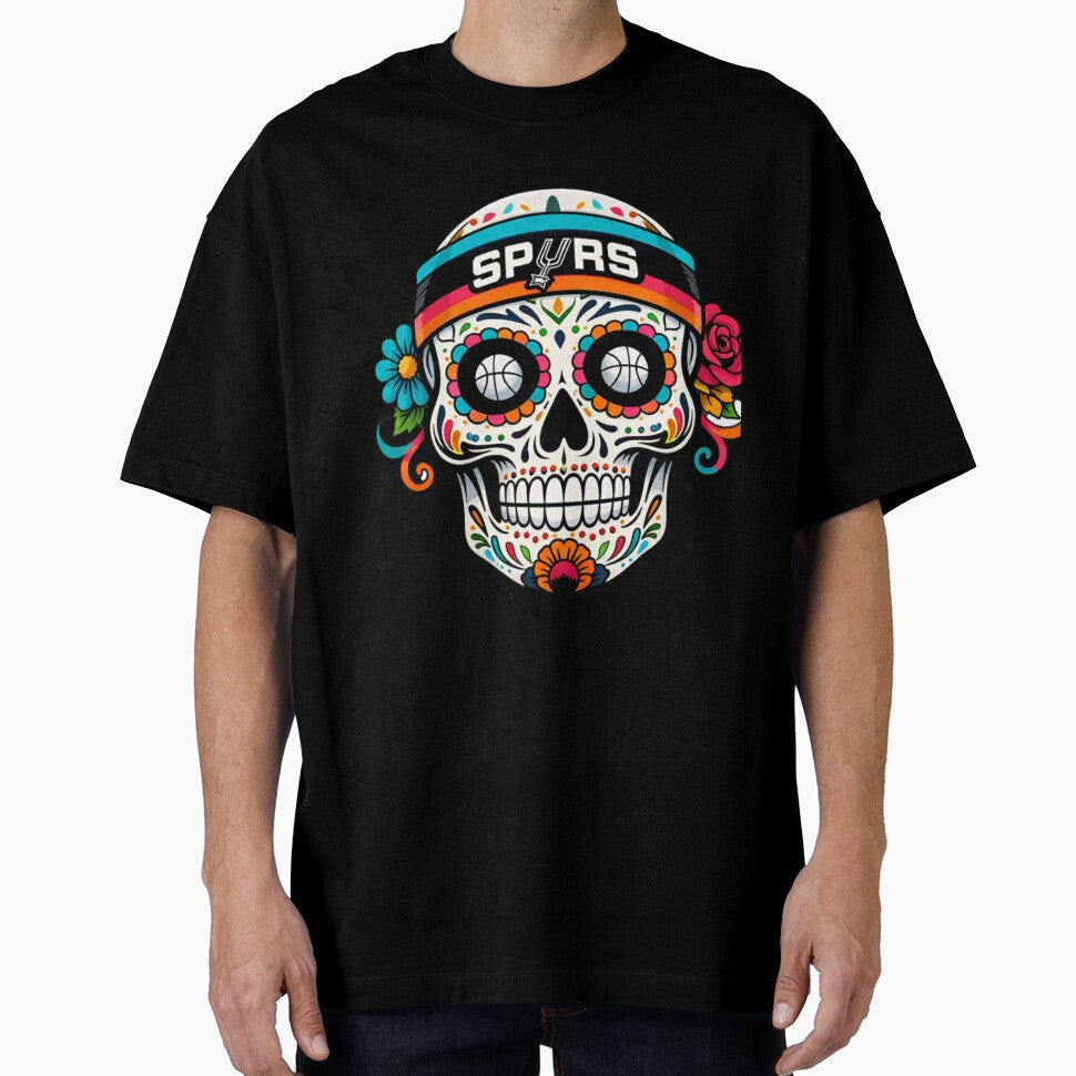 Colorful Basketball Sugar Skull Calavera Art by Tsugraf Designs