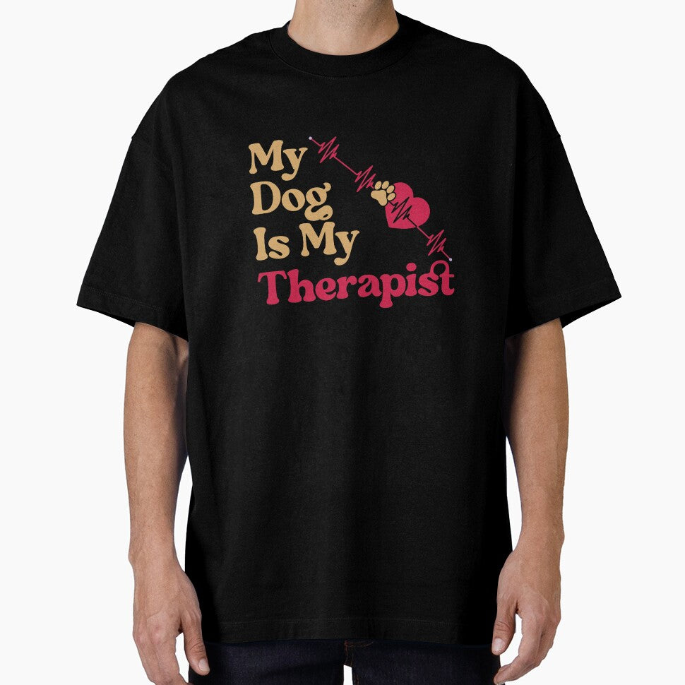 Funny Dog Therapist My Dog Is My Therapist Premium Tri-blend T-Shirt by SubStudio97