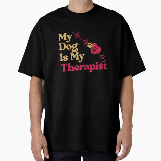 Funny Dog Therapist My Dog Is My Therapist Premium Tri-blend T-Shirt by SubStudio97