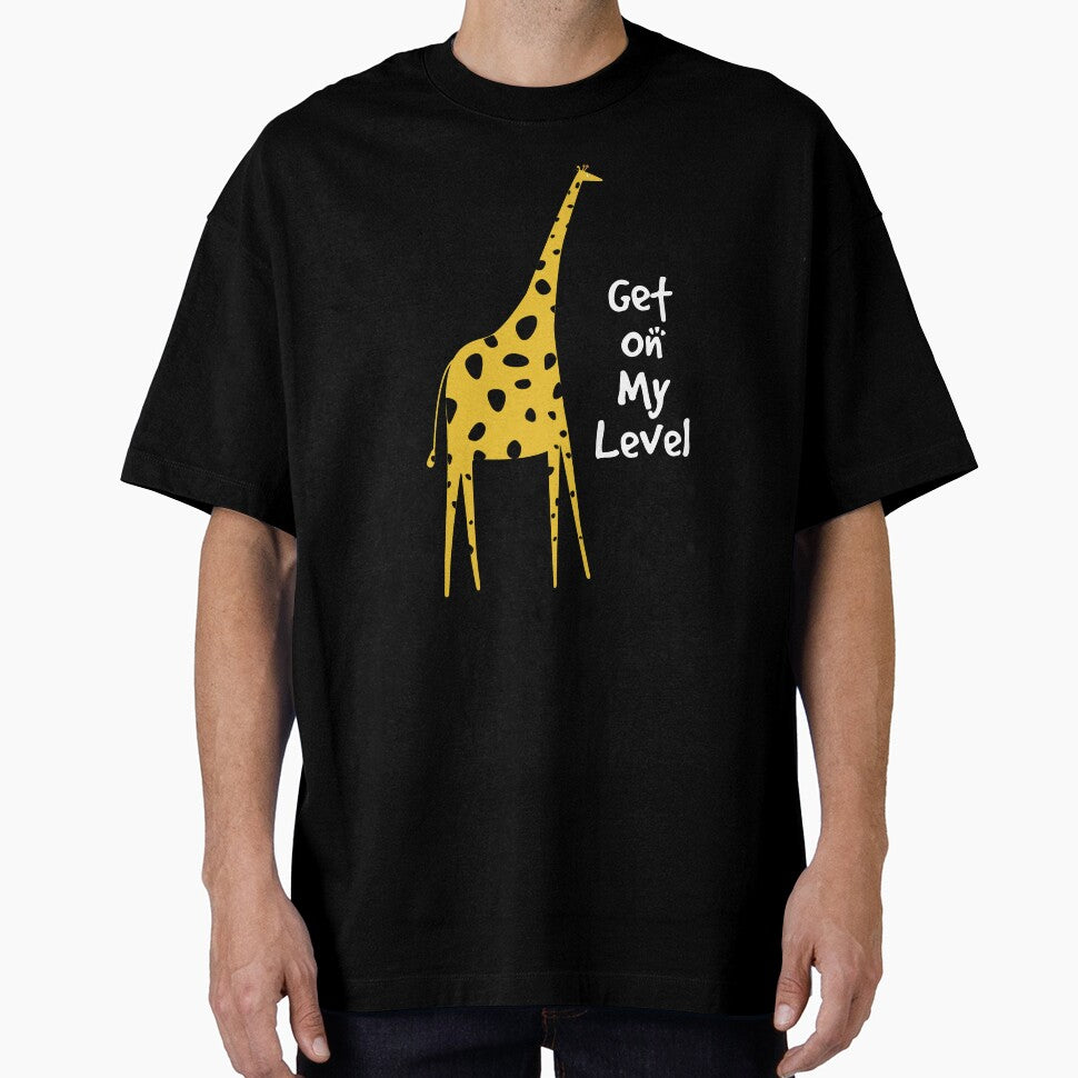 Giraffe Lover Gift Design Get On My Level Pun Gift design by Lisbob