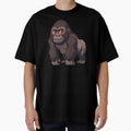 pixelated style gorilla, digital art, minimalist design by geekmania48