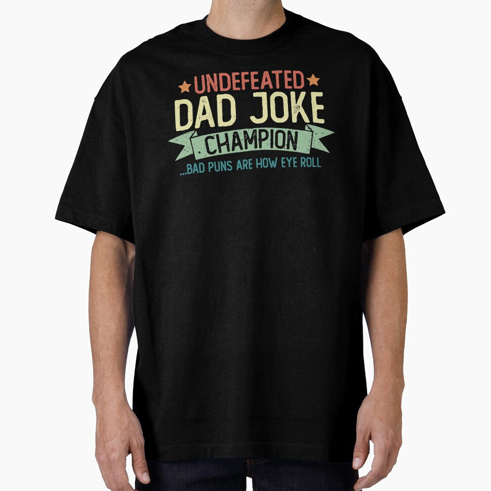 Dad Joke Champion Undefeated Bad Puns Are How Eye Roll Funny Fathers Day Pun Gift Humor Saying vintage style by alenaz
