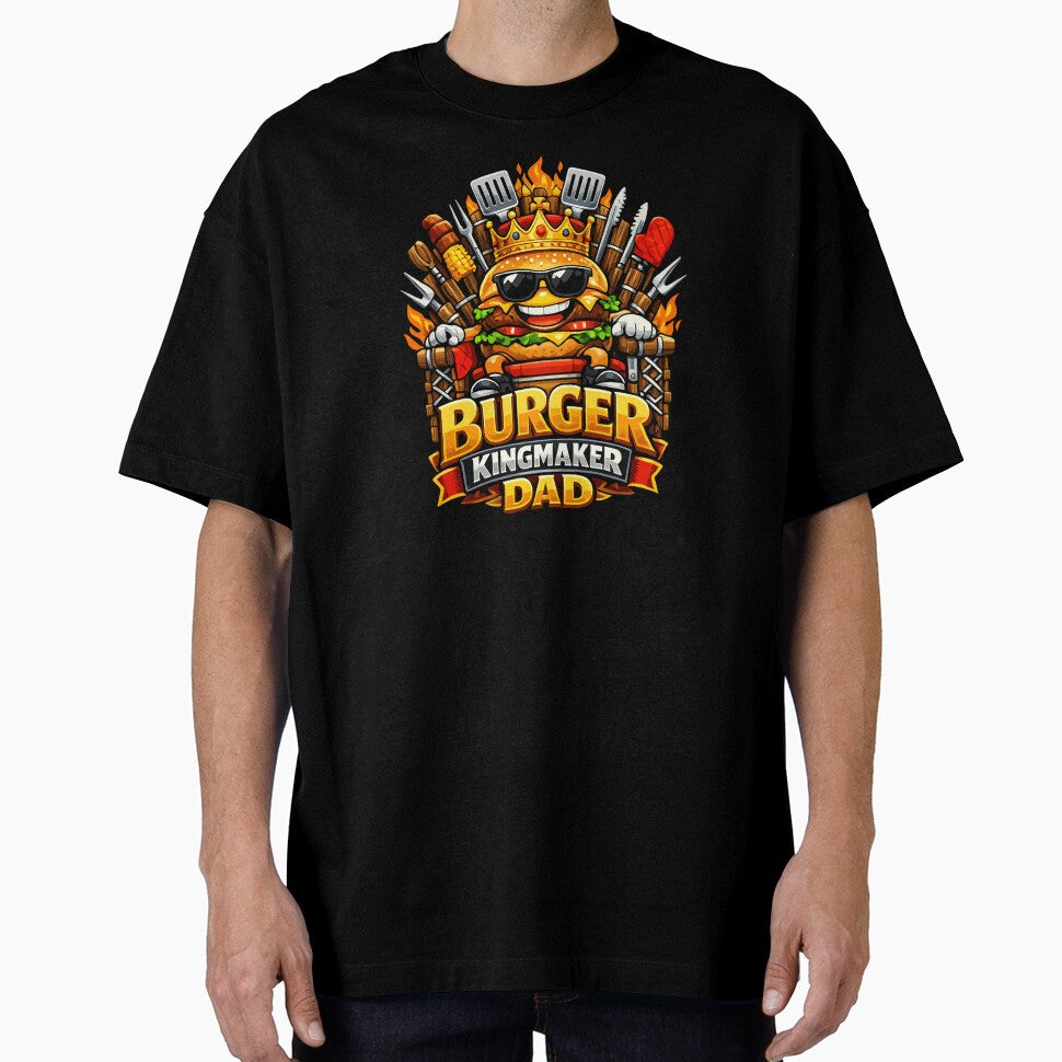 Burger Kingmaker Dad - Funny BBQ Grill King by Mikoff04-arts