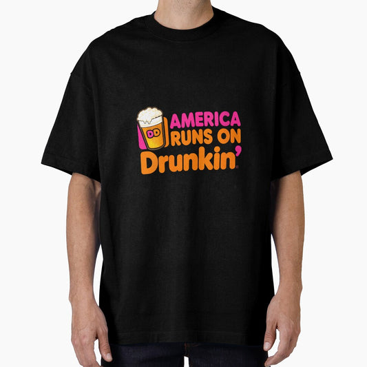 Women's America Runs on Drunkin Funny Sarcastic Joke Graphic Novelty by DorisSPipkin