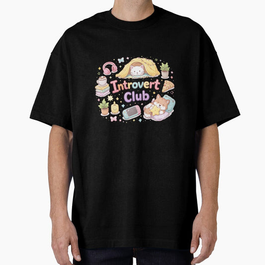 Cute Introvert Club Aesthetic Design | Cozy Introvert Life Pastel Kawaii Art | Anti Social Club Funny Quote by Sanika arts