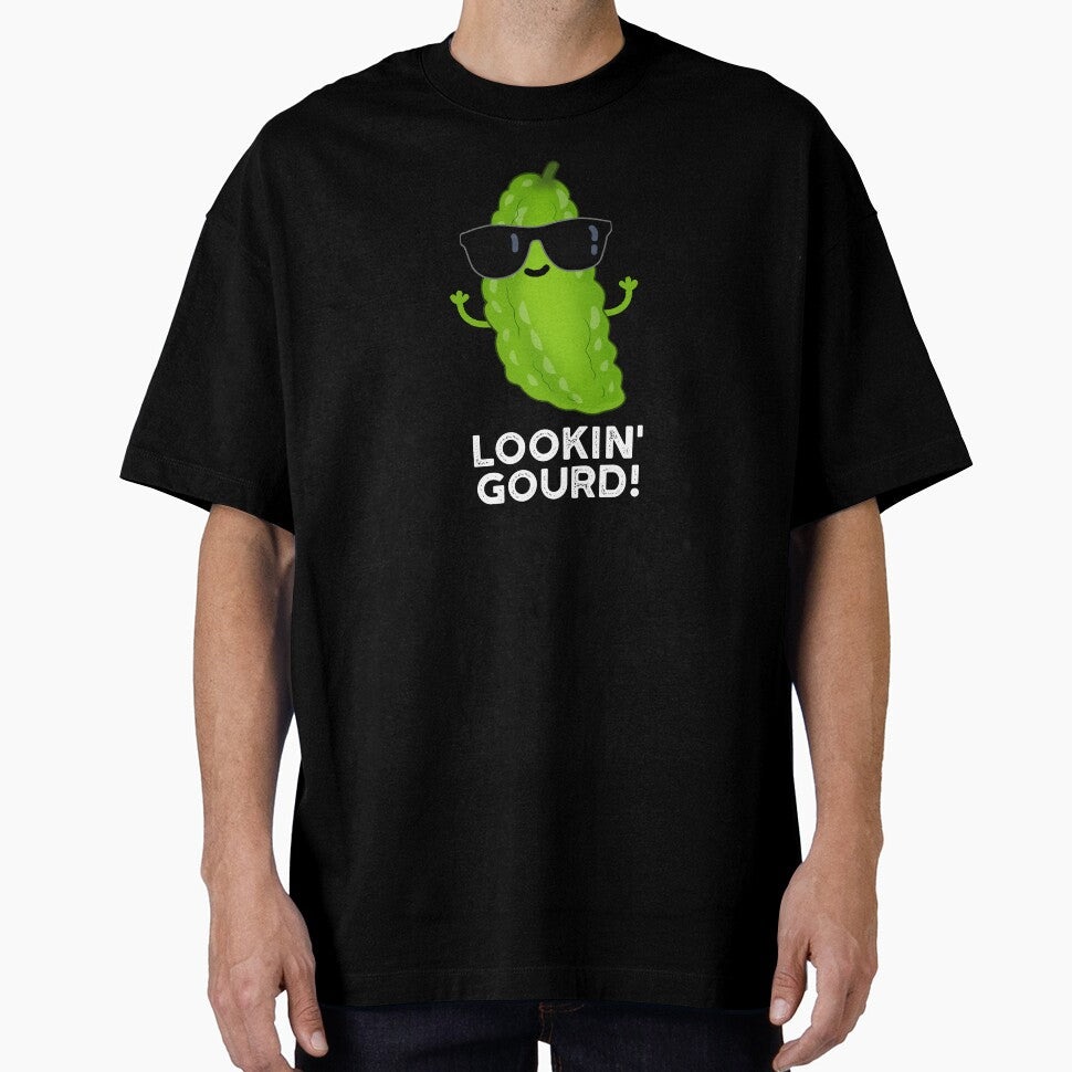 Looking Gourd Funny Cool Veggie Pun (Dark BG) by punnybone