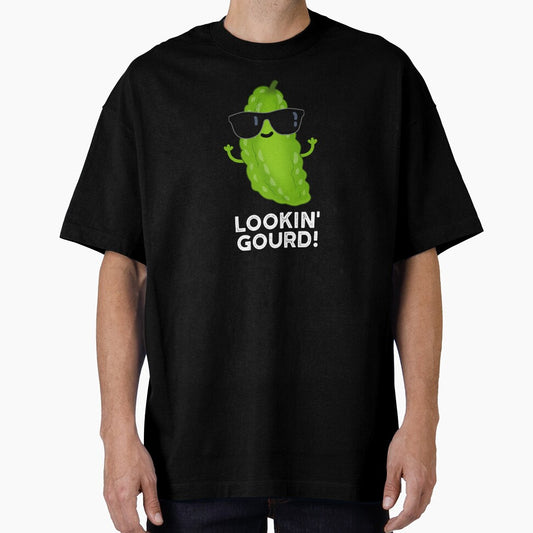Looking Gourd Funny Cool Veggie Pun (Dark BG) by punnybone