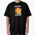 Santa Claws Funny Christmas Cat Pun   (Dark BG) by punnybone
