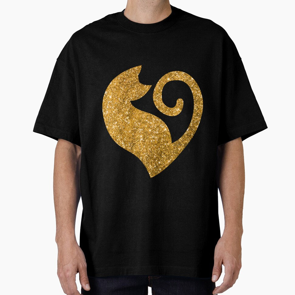 Glittery Gold Cat Love by RakelMacc