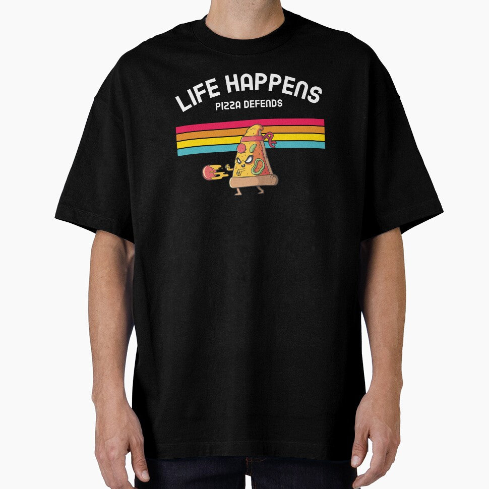 Life Happens Pizza Defends Funny Karate Food Gift by LADistrictGarb