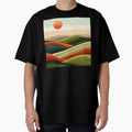Boho Mountain Landscape Sunset Vibrant Colorful Earthtones Abstract by DEC02