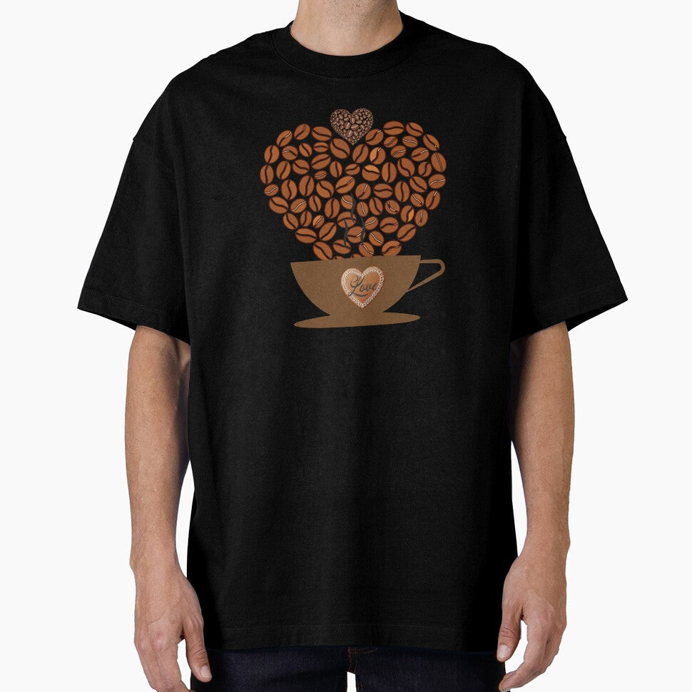 Coffee Love - Heart Made of Coffee Beans Cozy Coffee Art. by LunaPrintCo