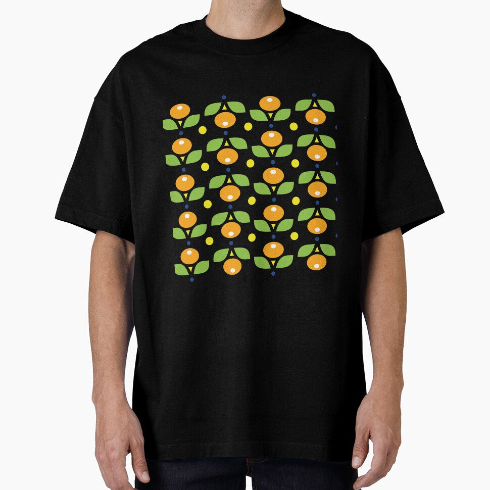 Retro Round Orange Flower Pattern by kjeppson