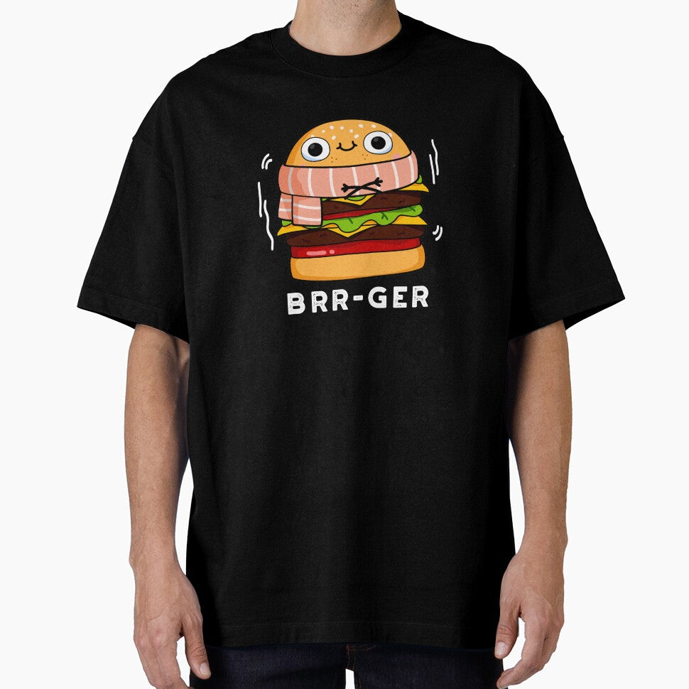 Brr-ger Funny Burger Puns (Dark BG) by punnybone