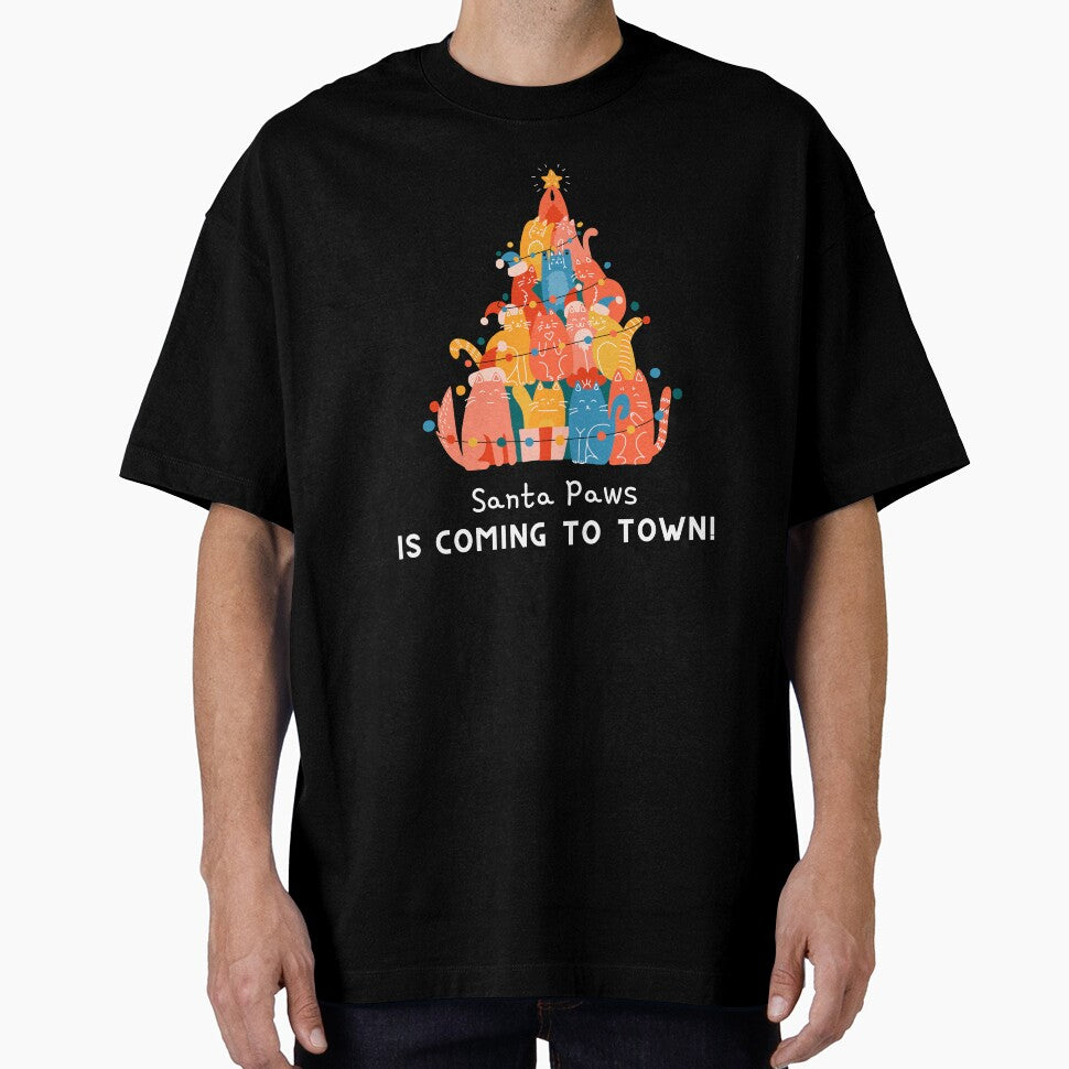 Santa paws is coming to town, Cat Lover's Christmas by Happy-PrintZ
