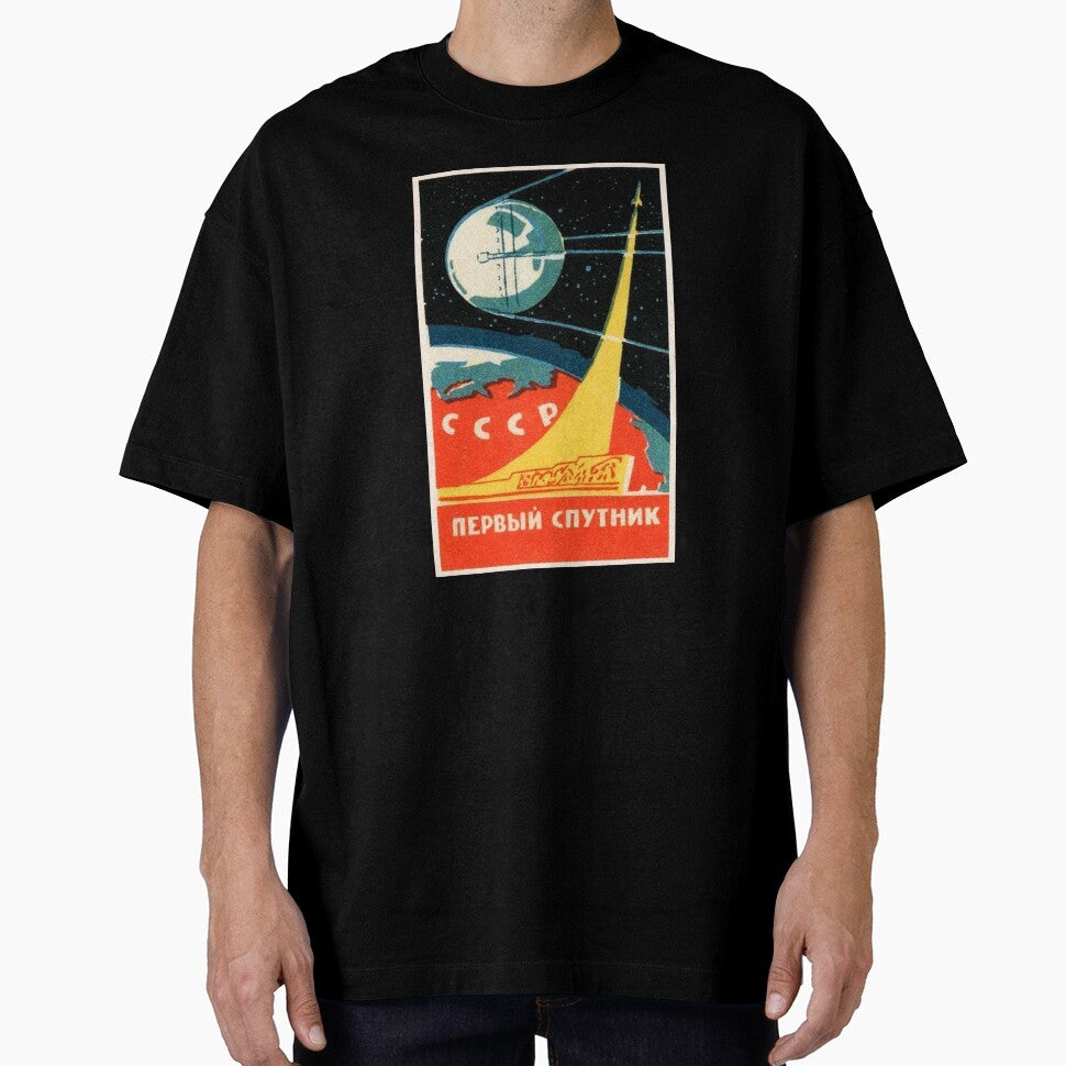 Sputnik First Satellite Soviet Space Race Art by Maljonic