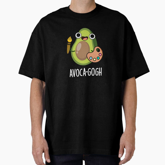 Avoca-gogh Funny Avocado Artist Pun (Dark BG) by punnybone