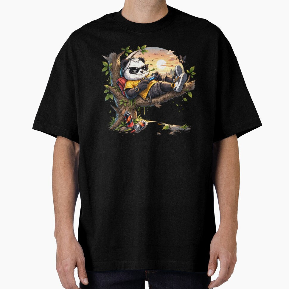 Outdoor Gamer Panda – Chill Mode Activated | Relaxed Gaming Art by VireonTees