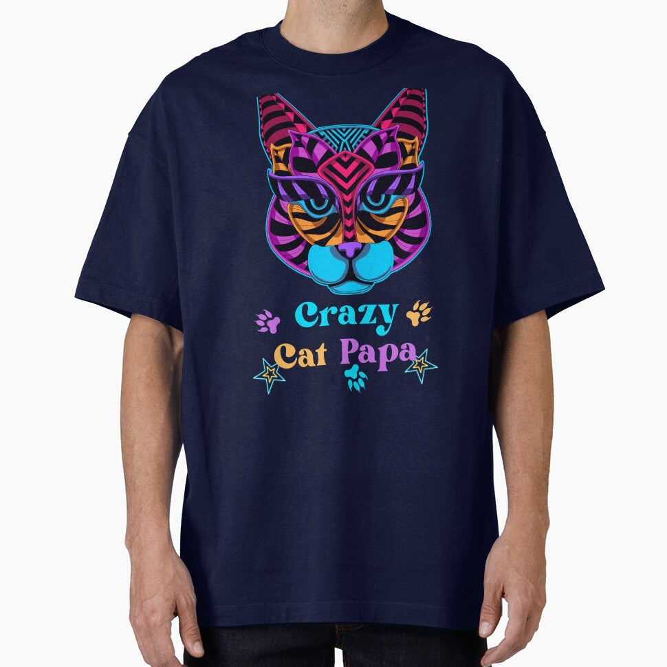 Crazy Cat Papa Illustrated Digital Design by mangaworldart