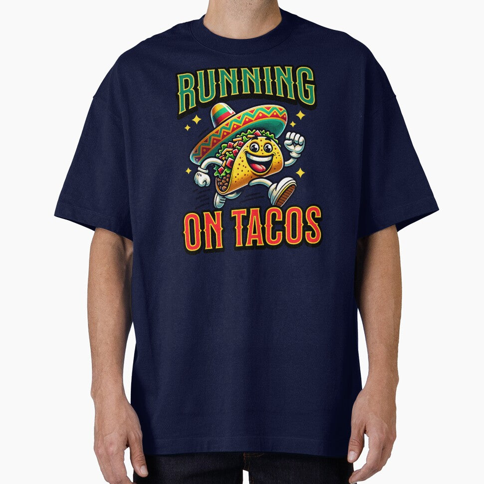 Running On Tacos Cartoon Taco by MaxOutDesign