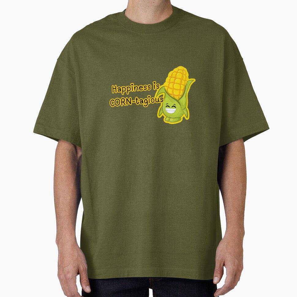 Happiness is CORN-tagious Cute Corn Pun Art by The-Melon-Cart