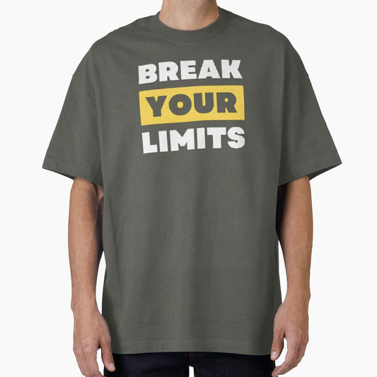 Break Your Limits Typography – Bold Motivational Gym Quote Streetwear Design by Rebel Weave
