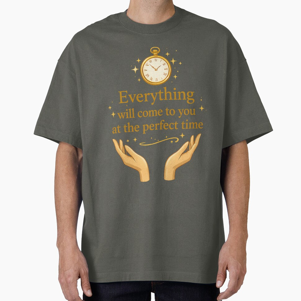Everything Will Come at the Perfect Time – Inspirational Quote Design by TaliVibes