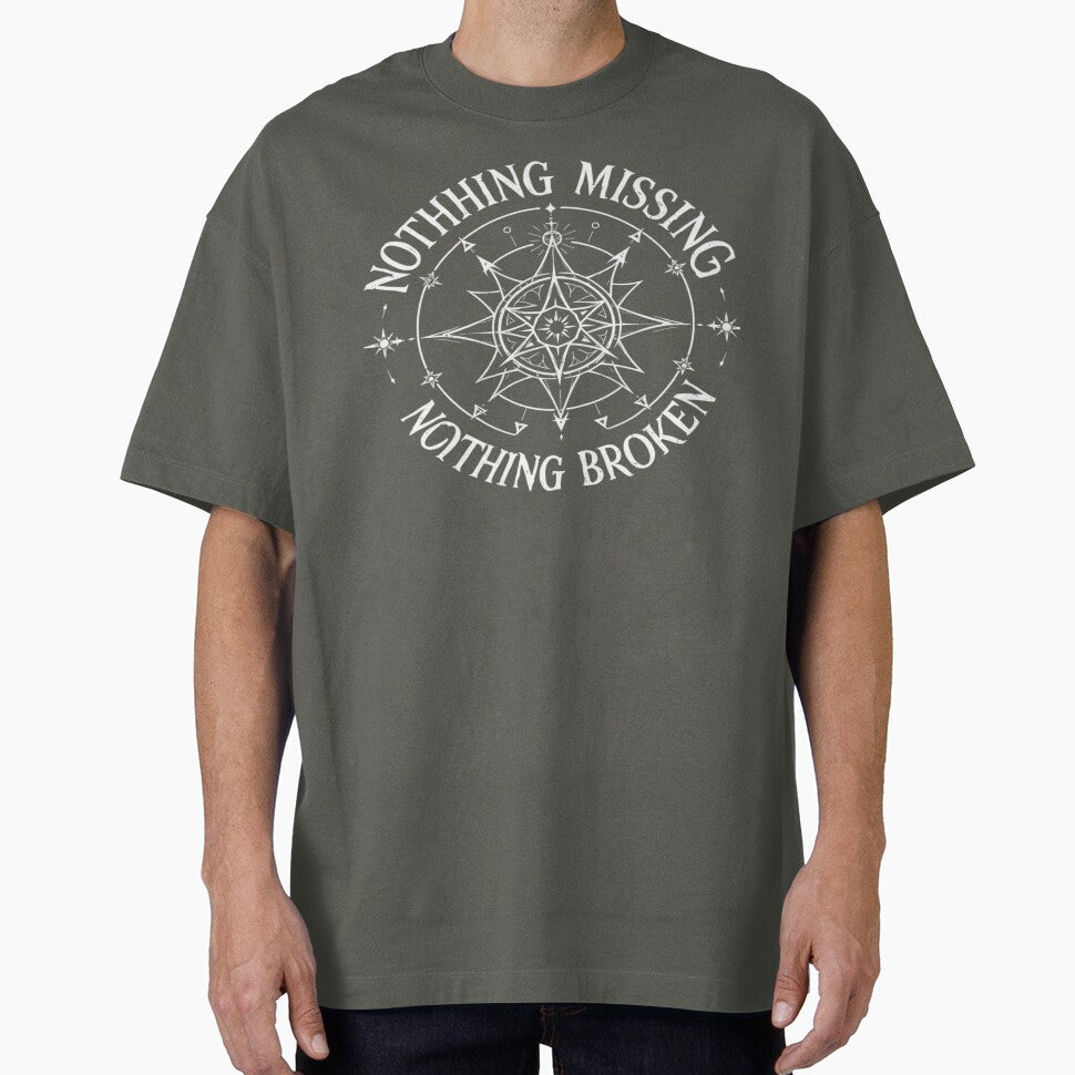 Nothing Missing, Nothing Broken T-Shirt – Minimal Affirmation Graphic Tee by zakarov27
