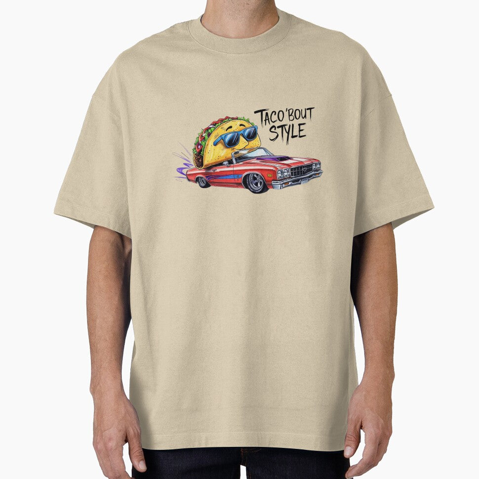 Cool Taco Driving Classic Car Illustration by LOLThreads