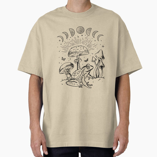 Frog Under Mushroom: Goblincore Cottagecore Aesthetic, Goth Mystical Edgy Alternative Look, Fungi Butterfly Toad in Psychedelic Forest Nature by MinistryOfFrogs