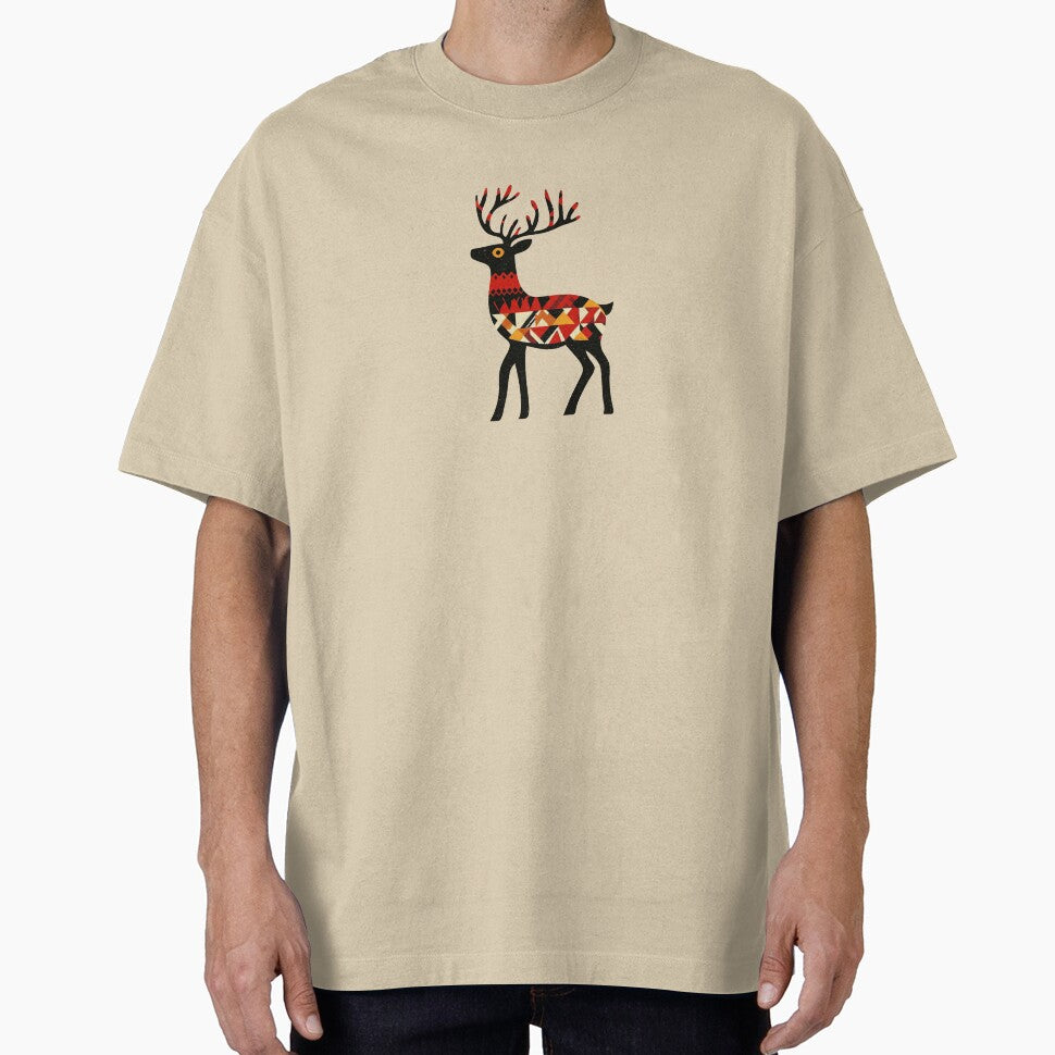 Geometric Reindeer Minimalist  Holiday Wildlife Design by gk-creations