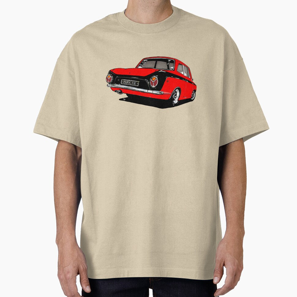 Hand-drawn Cortina GT Mk1 Classic car automotive art design, perfect for any motor art-loving car enthusiast or petrolhead by Artomobiles