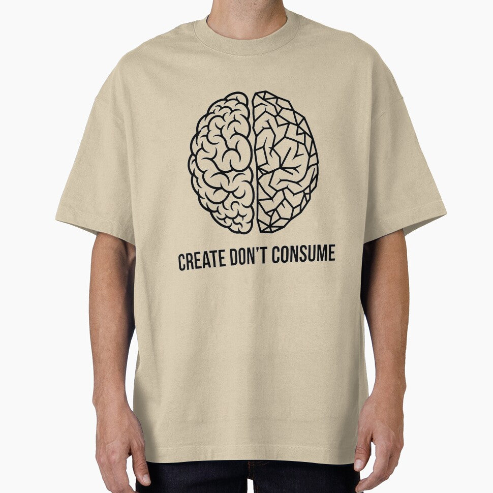 Create, Don’t Consume – Minimal Creative Brain Design by Nyrlexi Design