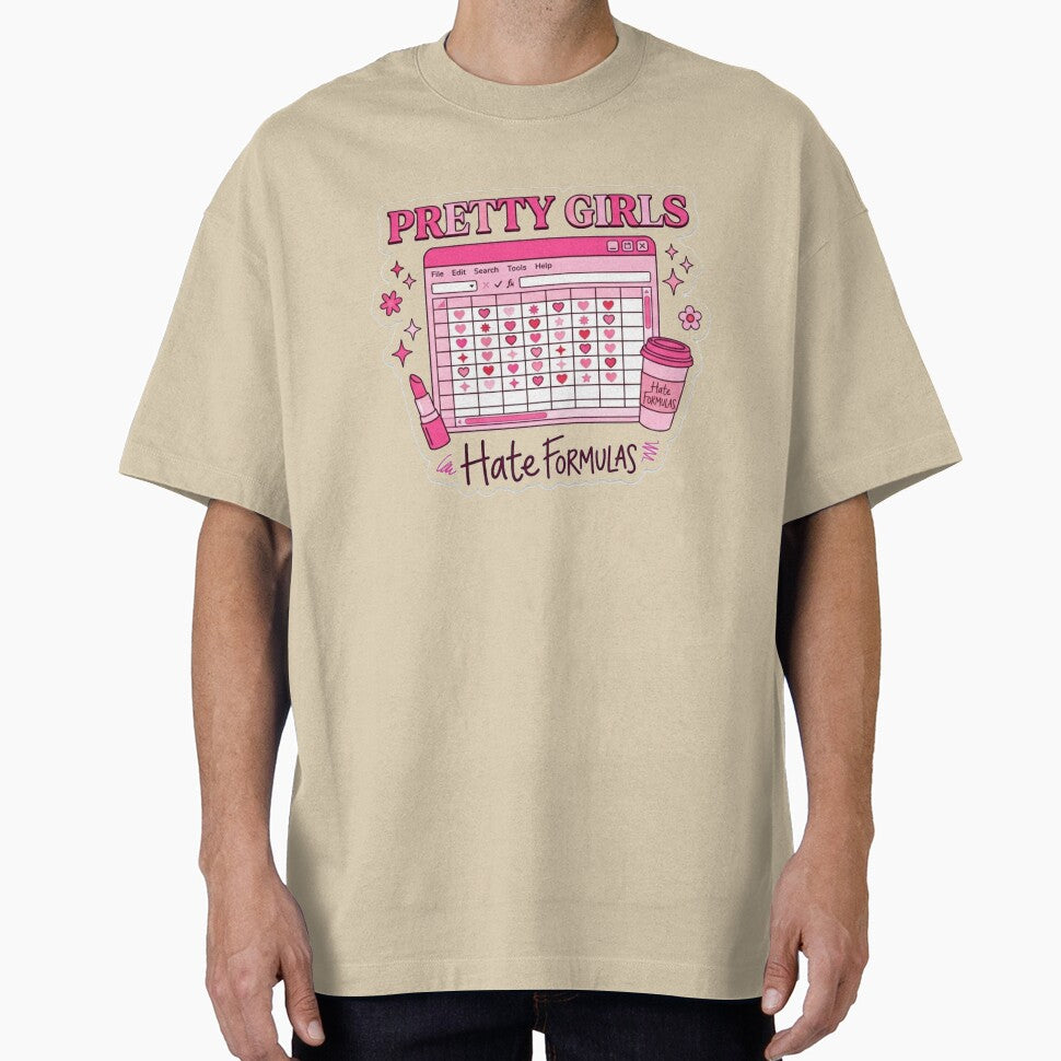 Pretty Girls Hate Formulas – Cute Pink Office Humor T-Shirt by @SHINTOSARTSTORE