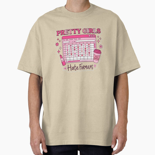 Pretty Girls Hate Formulas – Cute Pink Office Humor T-Shirt by @SHINTOSARTSTORE
