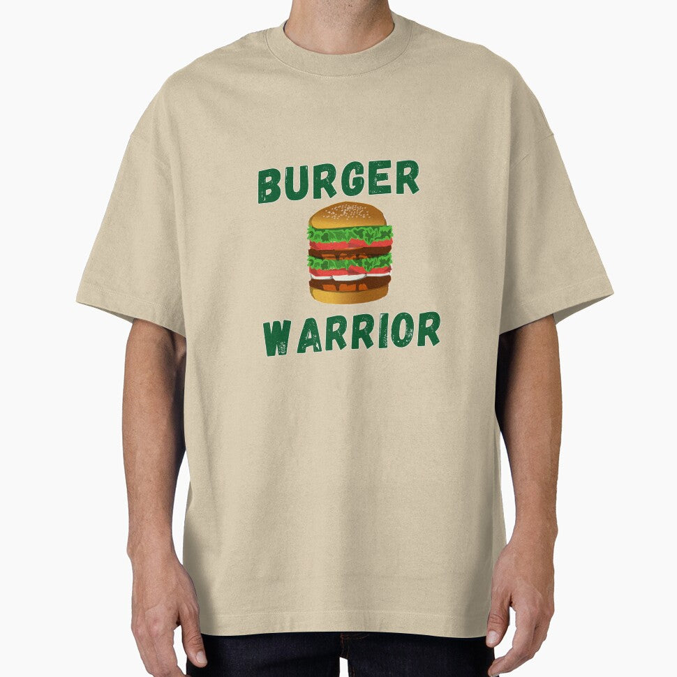 Burger Warrior - Burger  Lover Green Colored Text yellow background by IrinchiDE