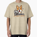 Corgi puppy sitting on a computer with the phrase ''I´m Busy Human'' by ARVM