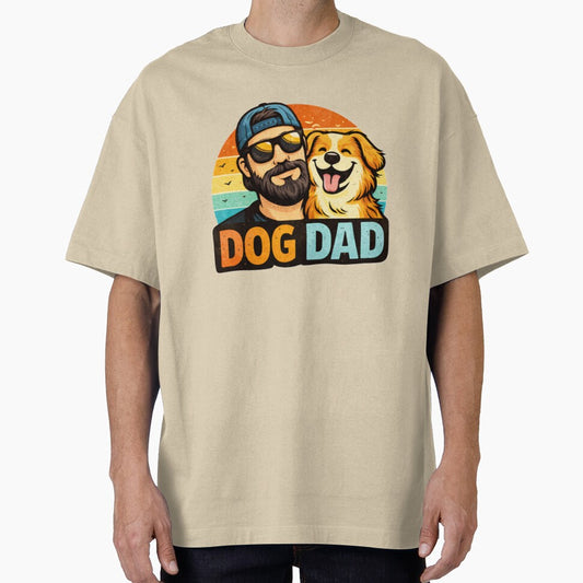 Dog Dad Retro Sunset Funny Dog Lover Gift Design by InjeyArt