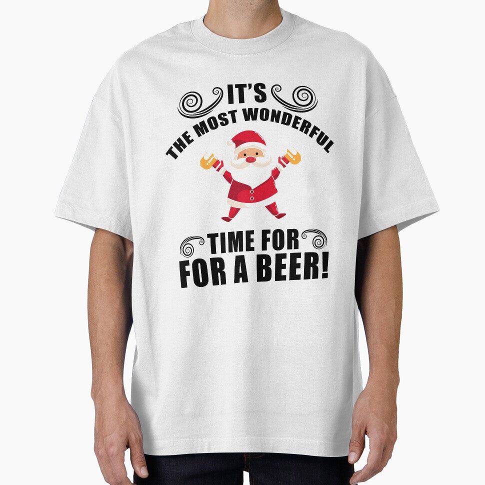 It’s the Most Wonderful Time for a Beer T-Shirt Funny Christmas Santa Tee by AllStarMerch