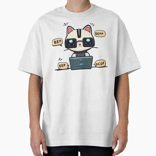 Programmer cat beep boop coding V2 by HipsterAnimals