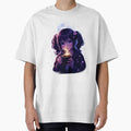 Cozy Night Anime Girl Coffee Moon Glow Aesthetic Design by WaveInkDesigns