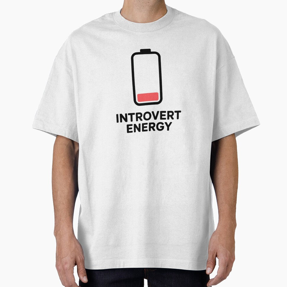 Introvert Energy - Low Social Battery Minimalist Design by Cindralith