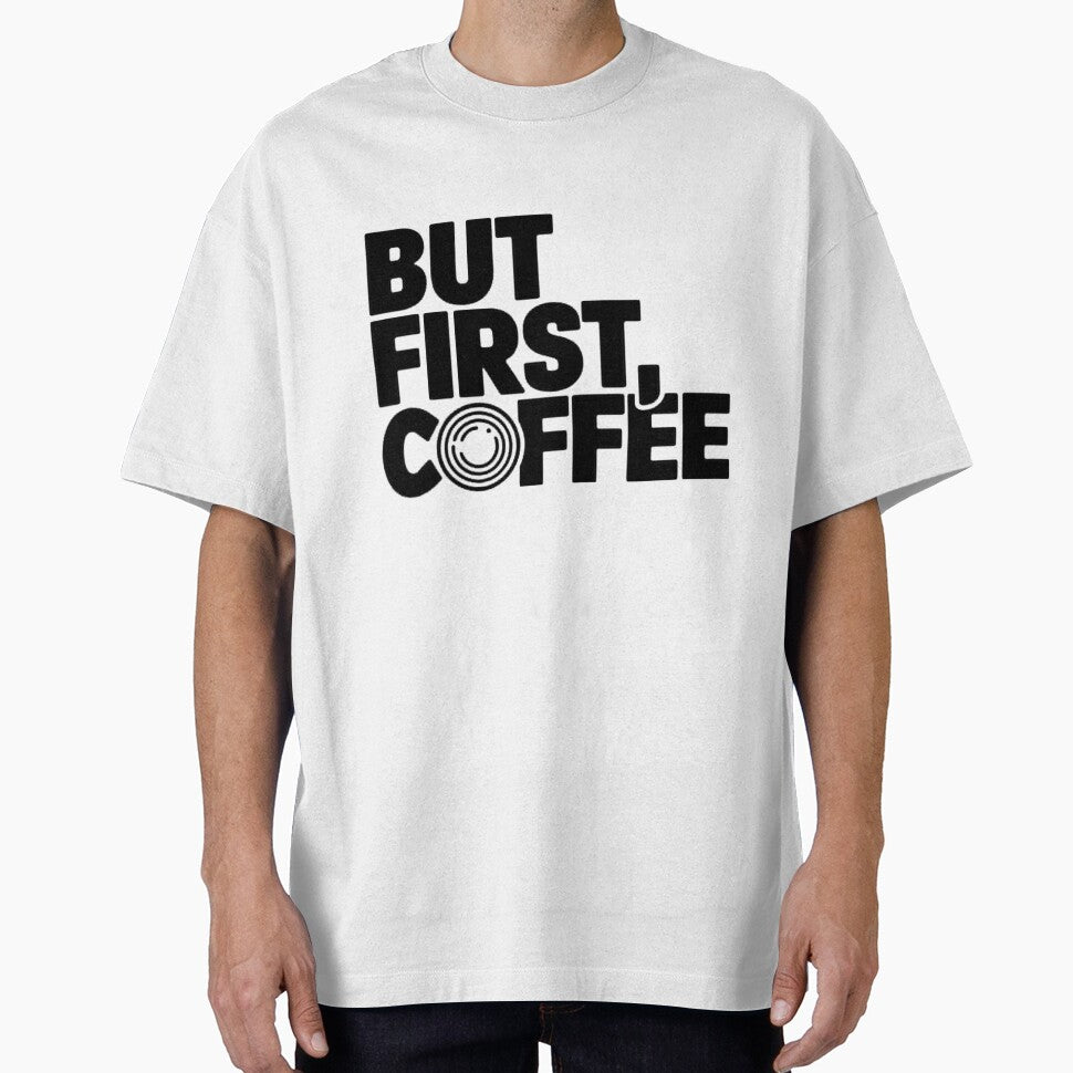 But First, Coffee – Funny Coffee Quote for Coffee Lovers | Minimal Typography Design by Khokha80