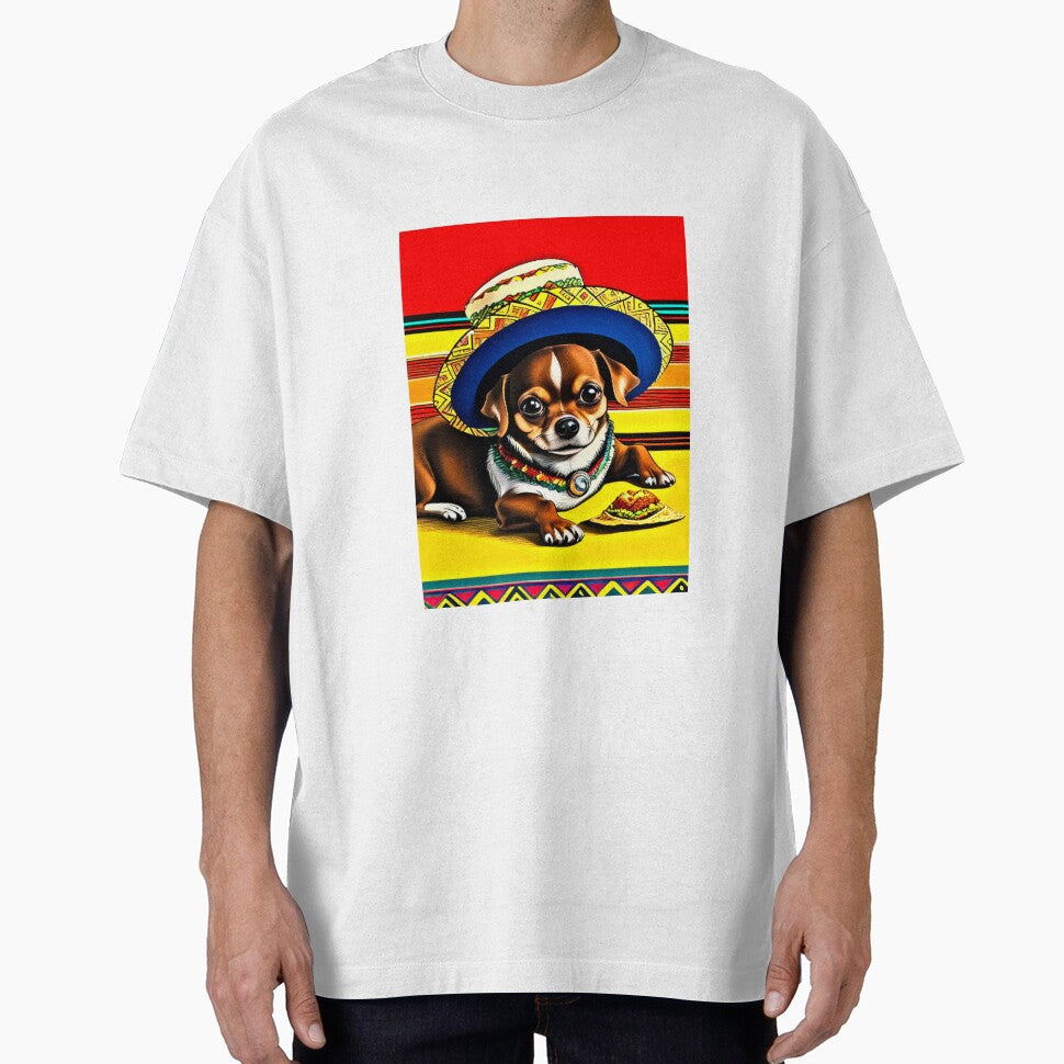 Cutest Colorful Chihuahua Dog with a Taco Bell Taco by Earth Nature Creations
