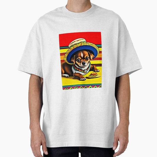 Cutest Colorful Chihuahua Dog with a Taco Bell Taco by Earth Nature Creations