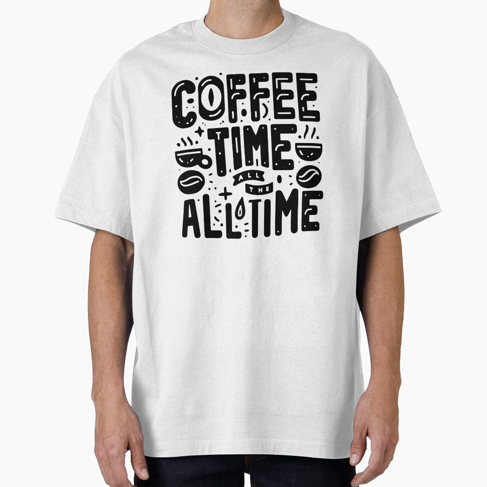 Coffee Time All The Time Minimal Typography | Coffee Addict Design by Lulunza