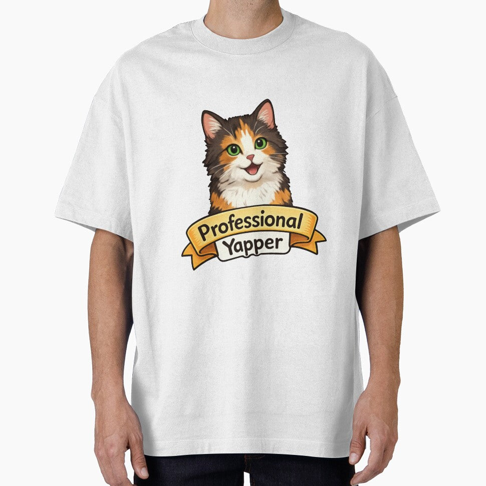 Professional Yapper: Cute Calico Cat Talking Art by MalisoStickers